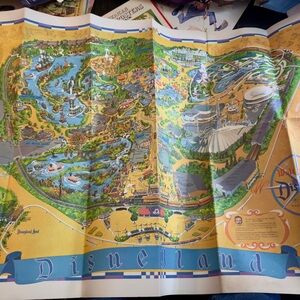 Vintage 1968 Walt Disney's Disneyland Wall Map Poster Park Guide 30'''x 45''